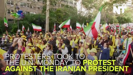 Download Video: Demonstrators Gather Outside U.N. To  Protest Iranian President