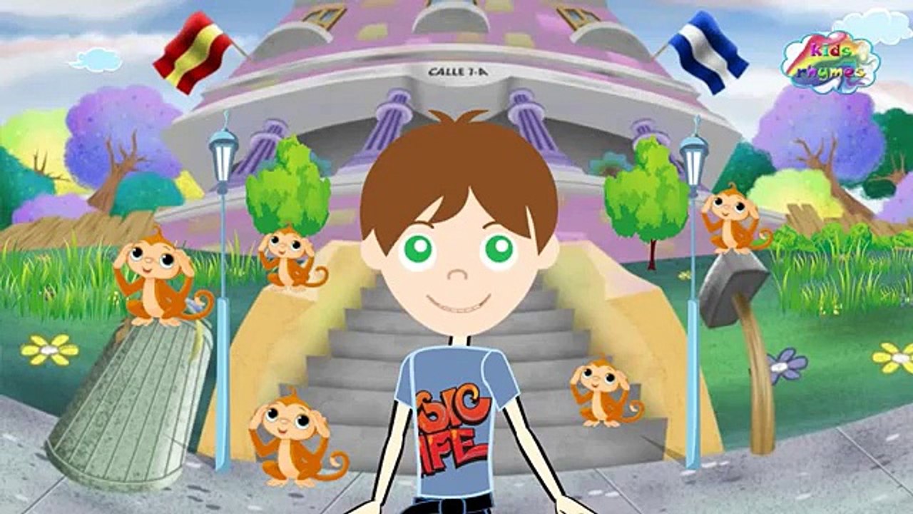 Five little Monkeys  Nursery Rhymes | Animation rhymes & Songs for Children with lyrics