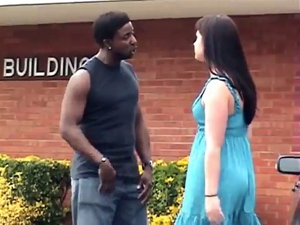 Stupid guy hits girlfriend!