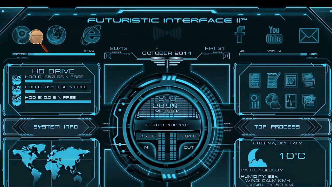 [RAINMETER] ★ALIENBYTE FUTURISTIC INTERFACE II★
