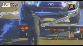 Tow Truck Employee Almost Hit by Car