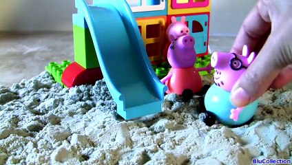Daddy Pig Buried in Sand LEGO DUPLO My First Playhouse Peppa Pig George Playing in Playground Park