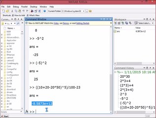 3 MATLAB ARITHMETIC EXPONENTS SYMBOLS PI (IN HINDI)
