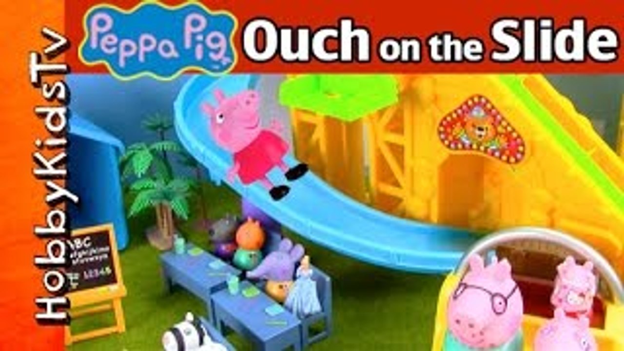 Peppa Pigs School Slide  Toy Kinder Surprise Play-Doh Snake by HobbyKidsTV