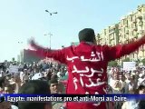 Egypte : 100 blessés dans des heurts entre partisans et opposants à Morsi