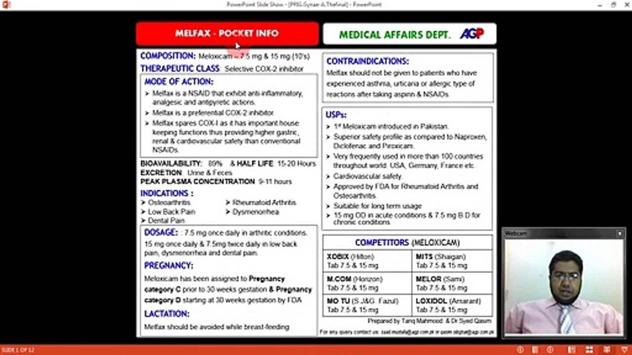Melfax Pocket Info Training by Dr. Syed Qasim