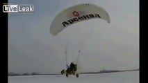 Powered paraglider stunt goes wrong.