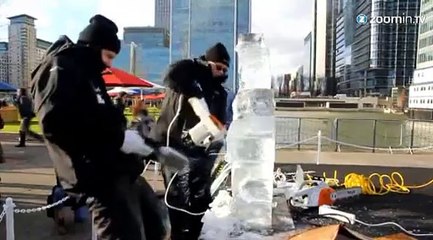 La sculpture sur glace s'invite à Londres