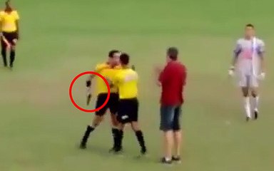 Referee Pulls out a Gun During a Football Match in Brazil : Raw Footage
