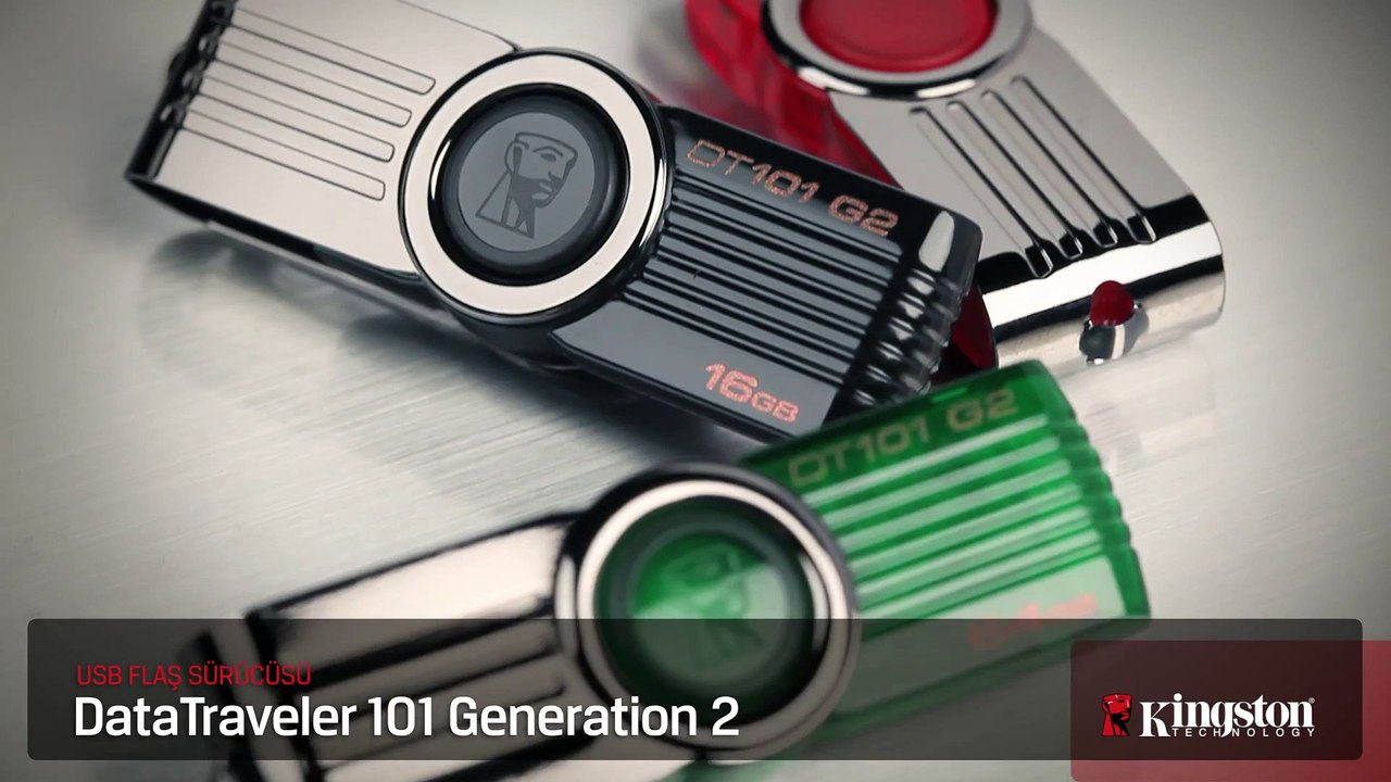 DataTraveler 101 G2 - 5 renk, döner tasarım, 128GB'a kadar