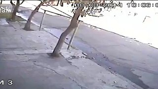Driving a scooter against the wall