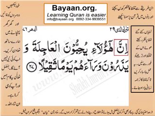 Surrah 076_027 AD-Dehher Very Simple Listen, look & learn word by word urdu translation of Quran in the easiest possible
