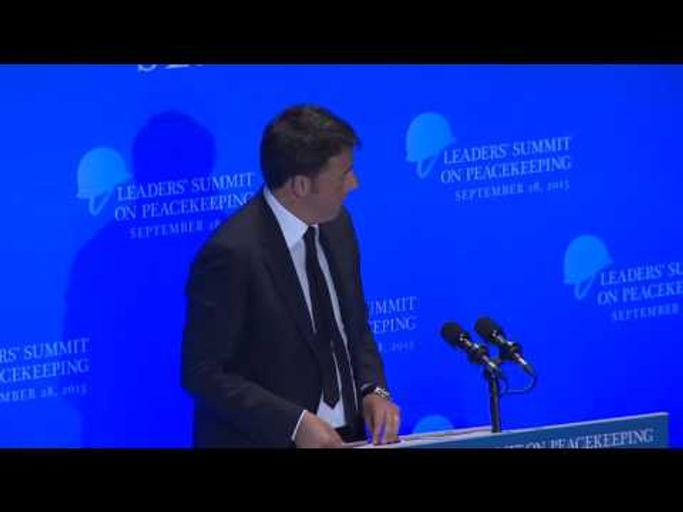 New York - Renzi interviene al Summit Peacekeeping Operations (28.09.15)