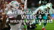 NFL Fantasy Focus: Week 4 waiver wire targets