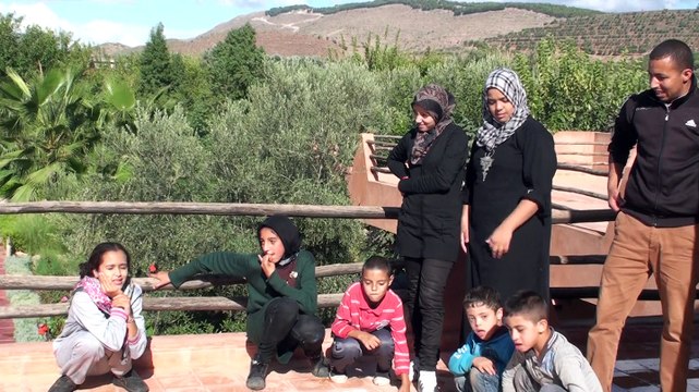 Fresque réalisée par les enfants le 29 septembre 2015 au siège de l'association Ourika Tadamoune