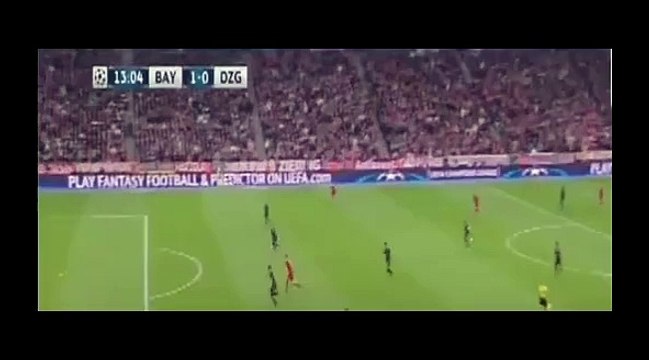 Goal Douglas Costa 1-0 . Fc Bayern Munich - Gnk Dinamo Zagreb . 29-09-2015