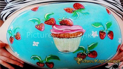 Бодиарт на женском теле Body painting on female body