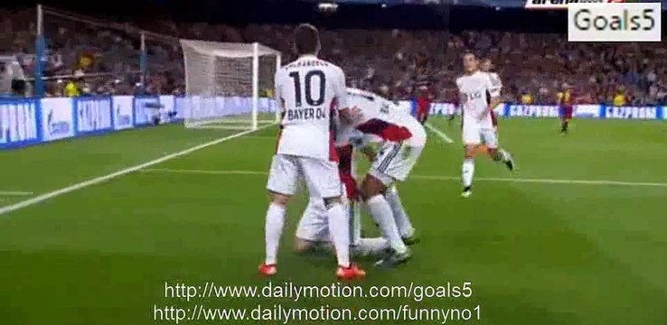 Kyriakos Papadopoulos Goal Barcelona 0 - 1 Leverkusen Champions League 29-9-2015
