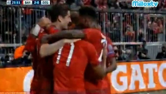 Goal robert lewandowski 2-0 . Fc Bayern Munich - Gnk Dinamo Zagreb . 29-09-2015