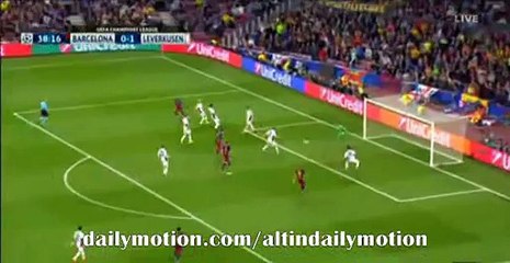 Neymar Fantastic Shot hits the POST - Barcelona vs Bayer Leverkusen - Champions League - 29.09.2015