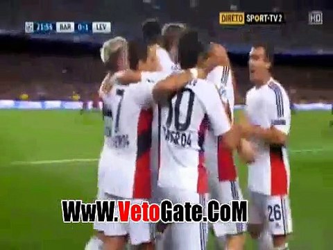 كورياكوس يتقدم بالهدف الاول باير ليفركوزن فى برشلونه