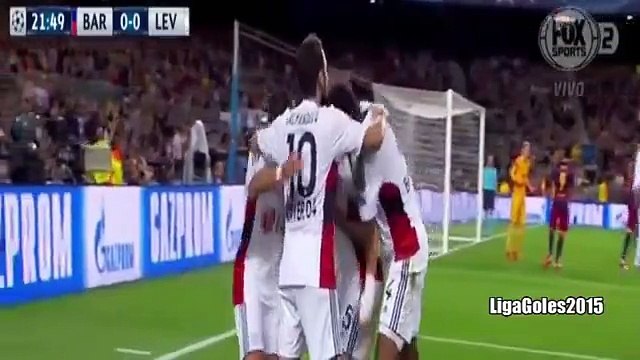 Papadopoulos Goal - Barcelona vs Bayer Leverkusen 0-1 (Champions League 2015) HD