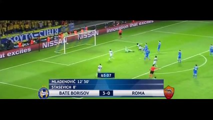 BATE Borisov 3-1 AS Roma : Gervinho goal
