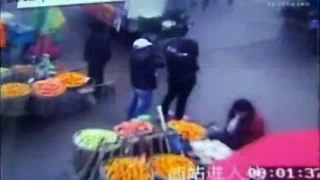 Thief caught stealing at market