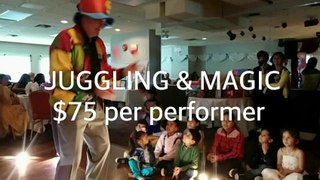 Compare Mike Battie to Metro Vancouver $75 Juggler + Magician, Bobby The Magician Demo Reel, Kids Birthday Parties Entertainers