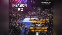 1991-12-04 WWF Invasion - Macho Man Randy Savage & Hacksaw Jim Duggan VS Jake The Snake Roberts & The Undertaker