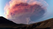 a super-charged volcanic ash cloud sparked by lightning.