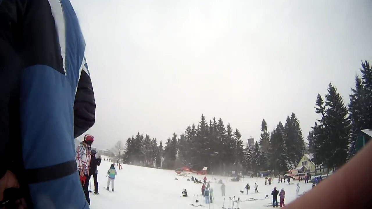 Helicopter Sliding Down the Hill