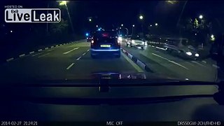 Motorcycle gets hit,  Hit and run, dash cam, Singapore.