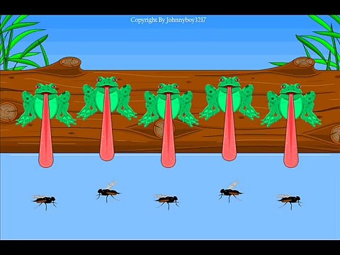 Five Green And Speckled Frogs nursery rhyme 5 raffi sing along song with lyrics karaoke subtraction