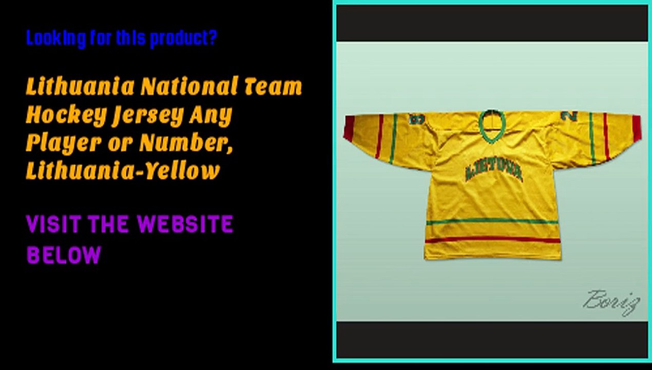 Lithuania National Team Hockey Jersey Any Player or Number, Lithuania-Yellow