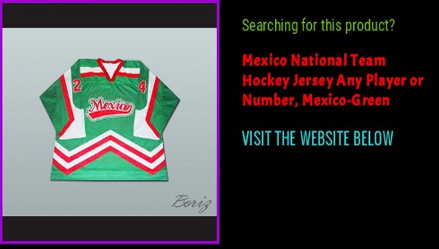 Mexico National Team Hockey Jersey Any Player or Number, Mexico-Green