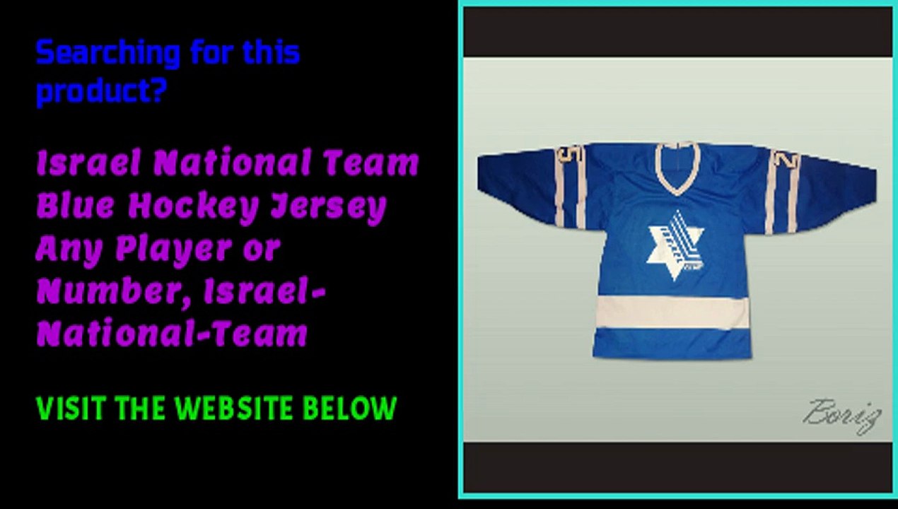 Israel National Team Blue Hockey Jersey Any Player or Number, Israel-National-Team