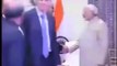 Satya Nadella wipes his hand after shaking hands with PM Modi MOST FUNNY