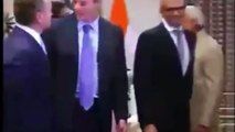 _Satya Nadella wipes his hand after shaking hands with PM Modi - Video Going Viral__