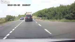 Flying truck tires causes havoc on the highway