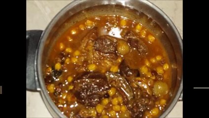 لحم الراس بالحمص