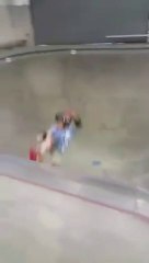 Young kid makes perfect 900 skateboard Trick as Tony Hawk