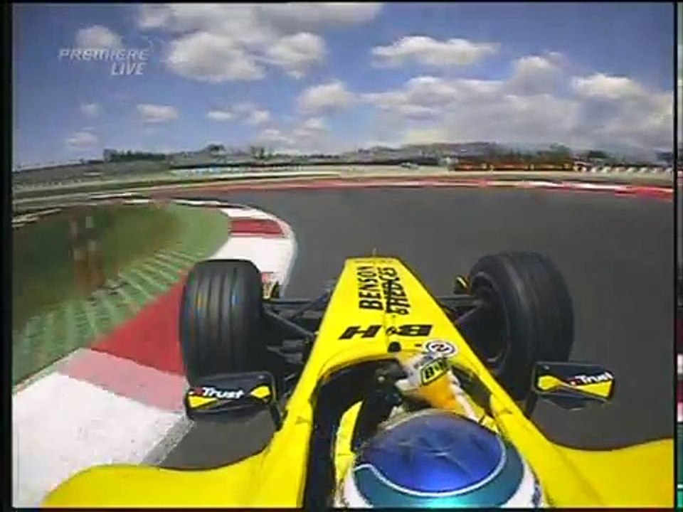 F1 Spain 2004 - Q1 & Q2 - Nick Heidfeld Onboard...