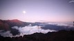 Time-lapse : éruption et éclipse de lune à La Réunion