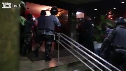 Police in action during protest against the World Cup in Brazil