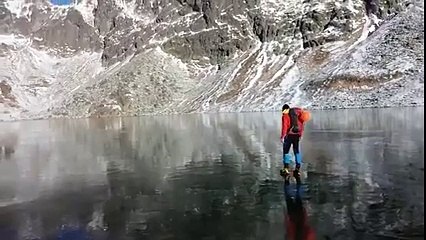 Walk on the clearest ice in the world