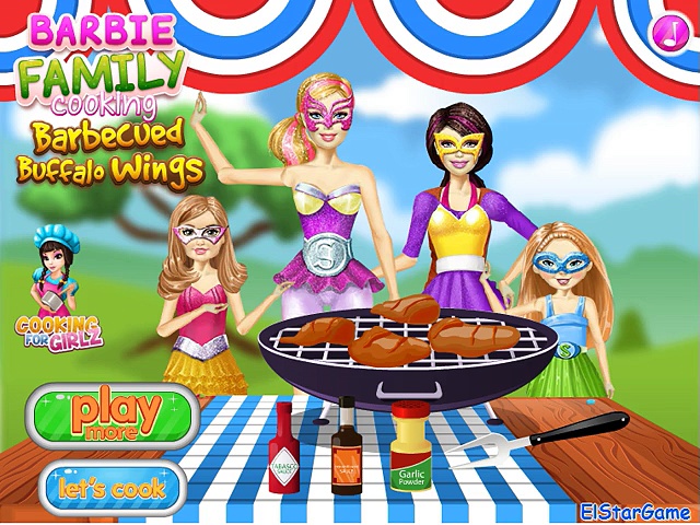 Barbie Family Cooking Barbecued Wings