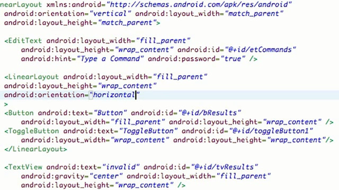 Android Application Development Tutorial - 23 - XML ToggleButton, WeightSum, and Layout Weight