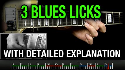 Blues Solo, Key of A, Licks 3, 4, 20