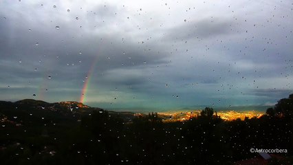 Arcoiris y el anochecer